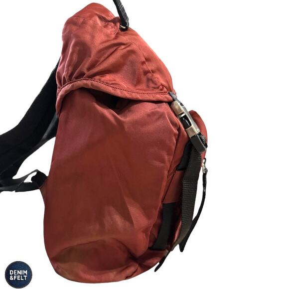Prada Vela Amaranth Maroon Red Nylon‎ Backpack Drawstring Buckle Travel Bag Tote main image 9